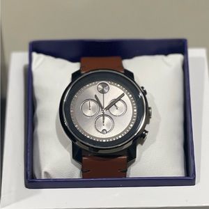 MOVADO BOLD Gunmetal/Tan Watch Men’s